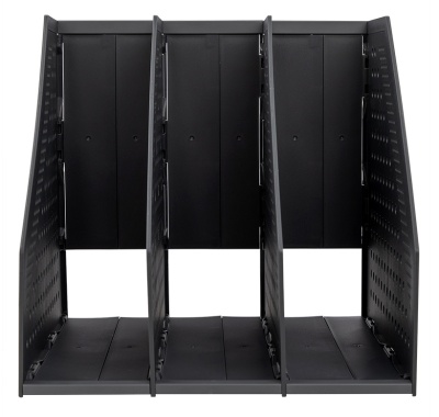 Лоток вертикальный Deli 78995DK-GREY 3отд. складной для бумаг A4 250х256х243мм темно-серый пластик