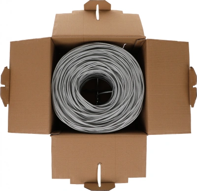 Кабель сетевой Buro BU-CCA-051 UTP 4 пары cat.5E solid 0.51мм CCA 305м серый