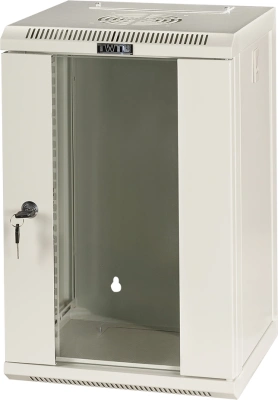 Шкаф коммутационный Lanmaster (TWT-CBW10G-6U-3X3-GY) настенный 6U 312x300мм пер.дв.стекл 30кг серый IP20 сталь