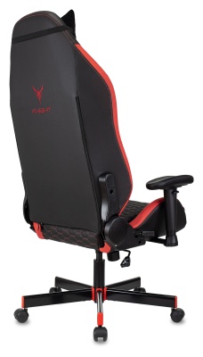 Кресло игровое Knight Neon черный/красный соты экокожа с подголов. крестов. металл