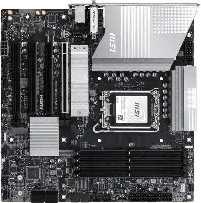 Материнская плата MSI PRO B860M-A WIFI6E Soc-1851 Intel B860 mATX AC`97 8ch(7.1) 5Gigabit RAID+HDMI+DP