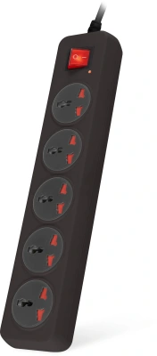 Сетевой фильтр Buro 500UNH-3-BG 3м (5 розеток) черный/серый (коробка)