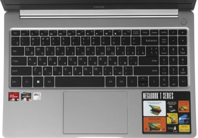 Ноутбук Tecno MegaBook T15DA Ryzen 5 7430U 8Gb SSD512Gb AMD Radeon Graphics 15.6" IPS FHD (1920x1080) Windows 11 Home grey WiFi BT Cam 6140mAh (71003300345)