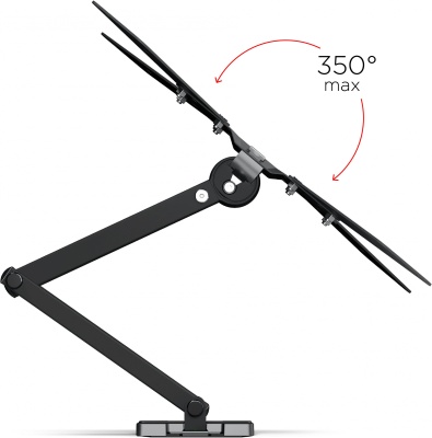 Кронштейн для телевизора Holder LCD-5566-B черный 32"-55" макс.45кг настенный поворотно-выдвижной и наклонный