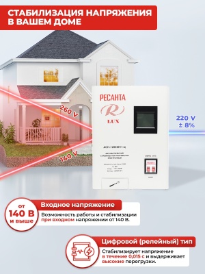 Стабилизатор напряжения Ресанта АСН-12000Н/1-Ц 12кВА однофазный серый (63/6/22)