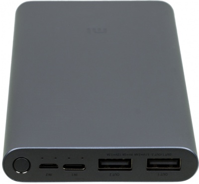 Мобильный аккумулятор Xiaomi Mi Power Bank 3 PLM13ZM 10000mAh 2.4A QC 2xUSB черный (VXN4274GL)