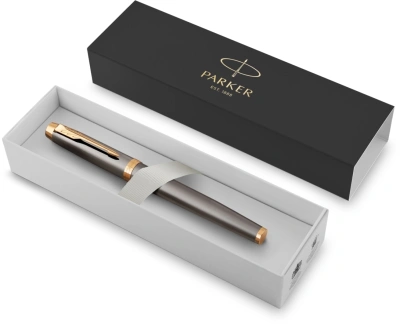 Ручка роллер Parker IM Premium Grey Core GT (2213778) F черн. черн. подар.кор.