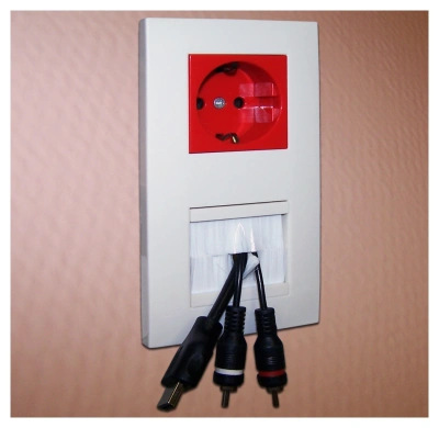 Щеточный ввод Lanmaster LAN-SIP-23BR-WH шир.45мм выс.45мм белый (упак.:1шт)