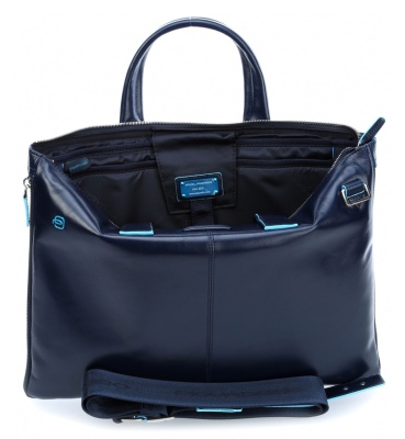 Деловая сумка Piquadro Blue Square CA4021B2/BLU2 с отделением для ноутбука 15.6" синяя натур.кожа