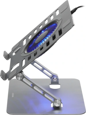 Подставка для ноутбука Digma D-NCP170-1xRGB110 17" 240x230x50мм 28дБ 2xUSB 1x 110ммFAN 790г Fan-control алюминий серый