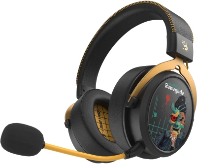 Наушники с микрофоном A4Tech Bloody MR595 Renegade черный/рисунок мониторные BT/Radio оголовье (MR595)