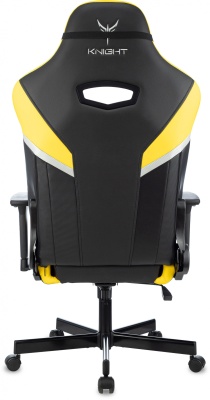 Кресло игровое Knight Thunder 5X черный/желтый экокожа крестов. металл