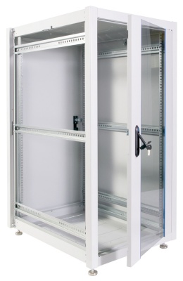 Шкаф коммутационный ЦМО (ШТК-Э-24.6.6-13АА) напольный 24U 600x600мм пер.дв.стекл металл 2 бок.пан. направл.под закл.гайки 540кг серый 515мм 51кг 180град. 1187мм IP20 сталь