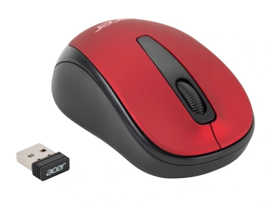 Мышь Acer OMR136 красный оптическая 1000dpi беспров. USB для ноутбука 3but (ZL.MCEEE.01J)