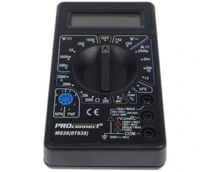 Мультиметр PROconnect M838 DT838 цифровой черный (13-3013)