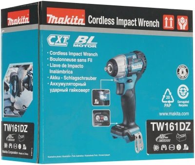 Гайковерт Makita TW161DZ аккум. патрон:квад.3/8" (кейс в комплекте)