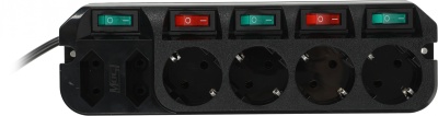 Сетевой удлинитель Most A10 1.6м (6 розеток) черный (коробка)