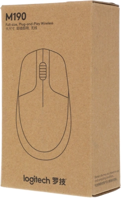 Мышь Logitech M190 черный/красный оптическая 1000dpi беспров. USB 2but (910-005926)