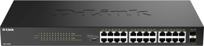 Коммутатор D-Link DGS-1026P DGS-1026P/A1A (L2) 24x1Гбит/с 2SFP 24PoE 240W неуправляемый