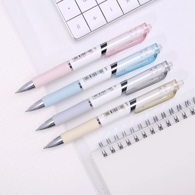 Ручка гелев. автоматическая Deli S11 ассорти d=0.5мм черн. черн. резин. манжета