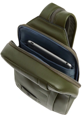 Рюкзак слинг Piquadro Russel CA6764W137/VE2 хаки натур.кожа