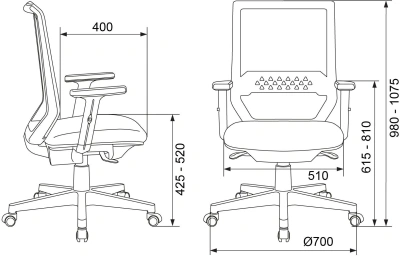 Кресло эргономичное Бюрократ MC-W611N серый TW SQU GR E9181_11 сетка/ткань крестов. пластик пластик белый