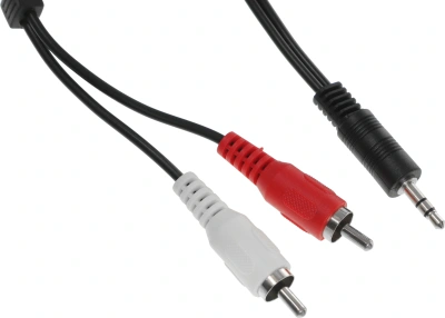 Кабель аудио Ningbo JAAC010-3 2хRCA (m)/Jack 3.5 (m) 3м. черный