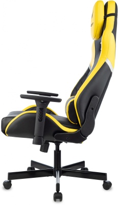 Кресло игровое Knight Thunder 5X черный/желтый экокожа крестов. металл