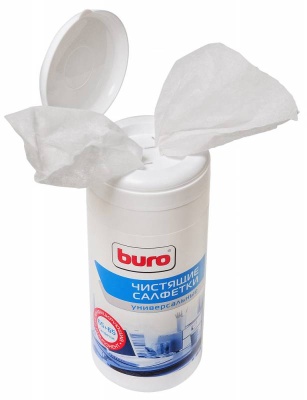 Салфетки Buro BU-Tmix универсальные туба 65шт влажных + 65шт сухих (12 шт. в упаковке)