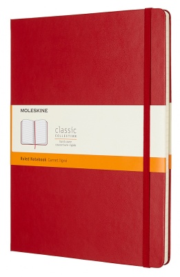 Блокнот Moleskine CLASSIC QP090F2 XLarge 190х250мм 192стр. линейка твердая обложка красный