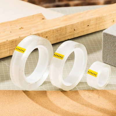 Клейкая лента универсальная двусторонняя Deli EA503 прозрачная шир.24мм дл.1м