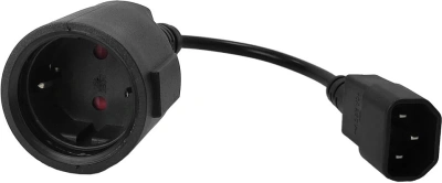 Шнур питания Lanmaster LAN-PPS/14-0.2-BK Schuko-С14 проводник.:3x0.75мм2 0.2м 220В 10А (упак.:1шт) черный