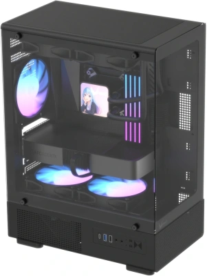 Корпус Formula Crystal Z1CM v2 черный без БП mATX 1xUSB2.0 1xUSB3.0 audio bott PSU