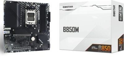 Материнская плата Biostar B850MT-E Pro Socket AM5 AMD B850 4xDDR5 mATX AC`97 8ch(7.1) 2.5Gg RAID+HDMI+DP