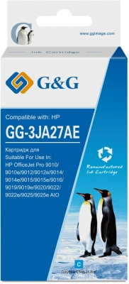 Картридж струйный G&G GG-3JA27AE 963XL голубой (25.8мл) для HP OfficeJet Pro 9010/9010e/9012/9012e/9014/9014e/9015/9015e/9016/9019/9019e/9020/9022/9022e/9025/9025e AIO с чипом