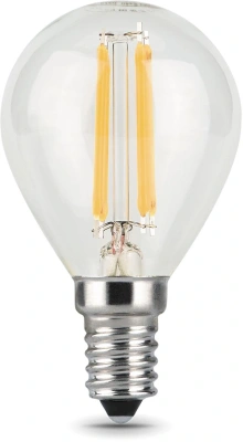 Лампа филам. Gauss Filament 11Вт цок.:E14 шар 220B св.свеч.бел.нейт. (упак.:10шт) (105801211)