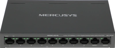 Коммутатор Mercusys MS110CMP (L2) 8x100Мбит/с 2x1Гбит/с 8PoE+ 115W неуправляемый