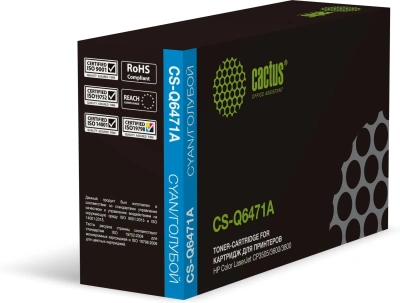 Картридж лазерный Cactus CS-Q6471A Q6471A голубой (4000стр.) для HP CLJ CP3505/3600/3800