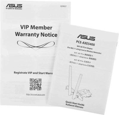 Сетевой адаптер Wi-Fi + Bluetooth Asus PCE-AXE5400 AXE5400 PCI Express x1 (ант.внеш.съем) 2ант.