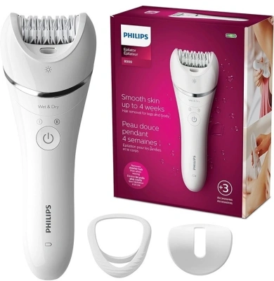 Эпилятор Philips BRE700/01 скор.:2 насад.:2 от аккум. белый