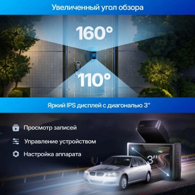 Видеорегистратор TrendVision Online Air 4G черный 1080x1920 1080p 160гр. GPS Allwinner V853