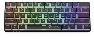 Клавиатура Оклик K763W механическая черный USB беспроводная BT/Radio Multimedia for gamer LED (1920548) кабель 1.5м