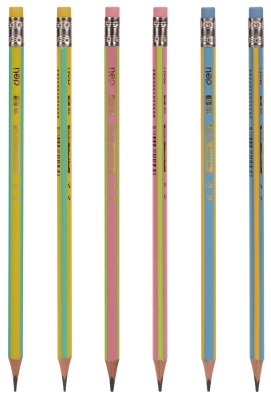 Карандаш ч/г Deli EU52606-1 miYou 2B трехгран. липа туба пл. (1шт) ластик