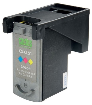 Картридж струйный Cactus CS-CL51 CL-51 голубой/пурпурный/желтый (18мл) для Canon Pixma MP150/MP160/MP170/MP180/MP450/MP460/iP2200/iP6210/iP6220/iP6220D/iP6310/iP6310D/MX300/MX310 с чипом