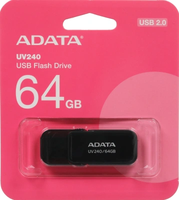 Флеш Диск A-Data 64Gb UV240 AUV240-64G-RBK USB2.0 черный