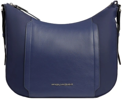Сумка женская Piquadro Lyra BD6657W92T/BLU темно-синяя нейлон/натур.кожа
