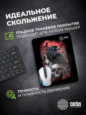 Коврик для мыши Cactus Raven 250x200x3мм (CS-MP-D14S)