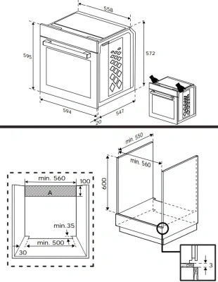 Духовой шкаф Электрический Indesit IFE 2420 BL черный