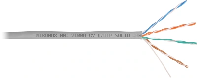 Кабель сетевой информационный Nikomax NMC 2100A-GY кат.5E U/UTP 4 пары 24AWG PVC внутренний 305м серый
