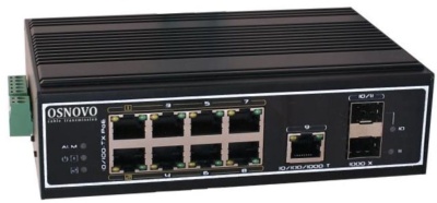 Коммутатор Osnovo SW-60812/I (L2) 8x100Мбит/с 1x1Гбит/с 2SFP 6PoE++ 300W неуправляемый